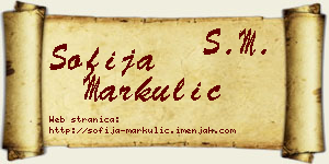 Sofija Markulić vizit kartica